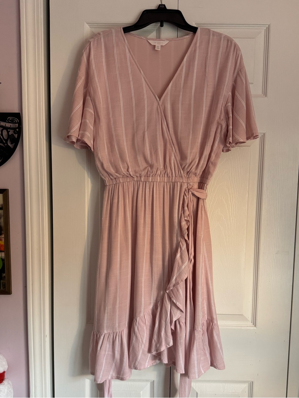 Light Pink Wrap Midi Dress